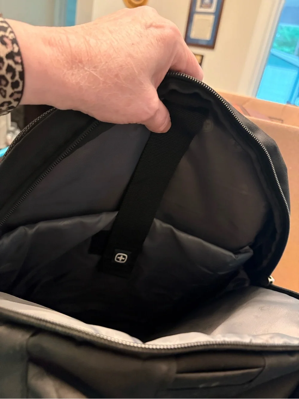 Black Travel Backpack with Multiple Pockets - Picture 5 of 6